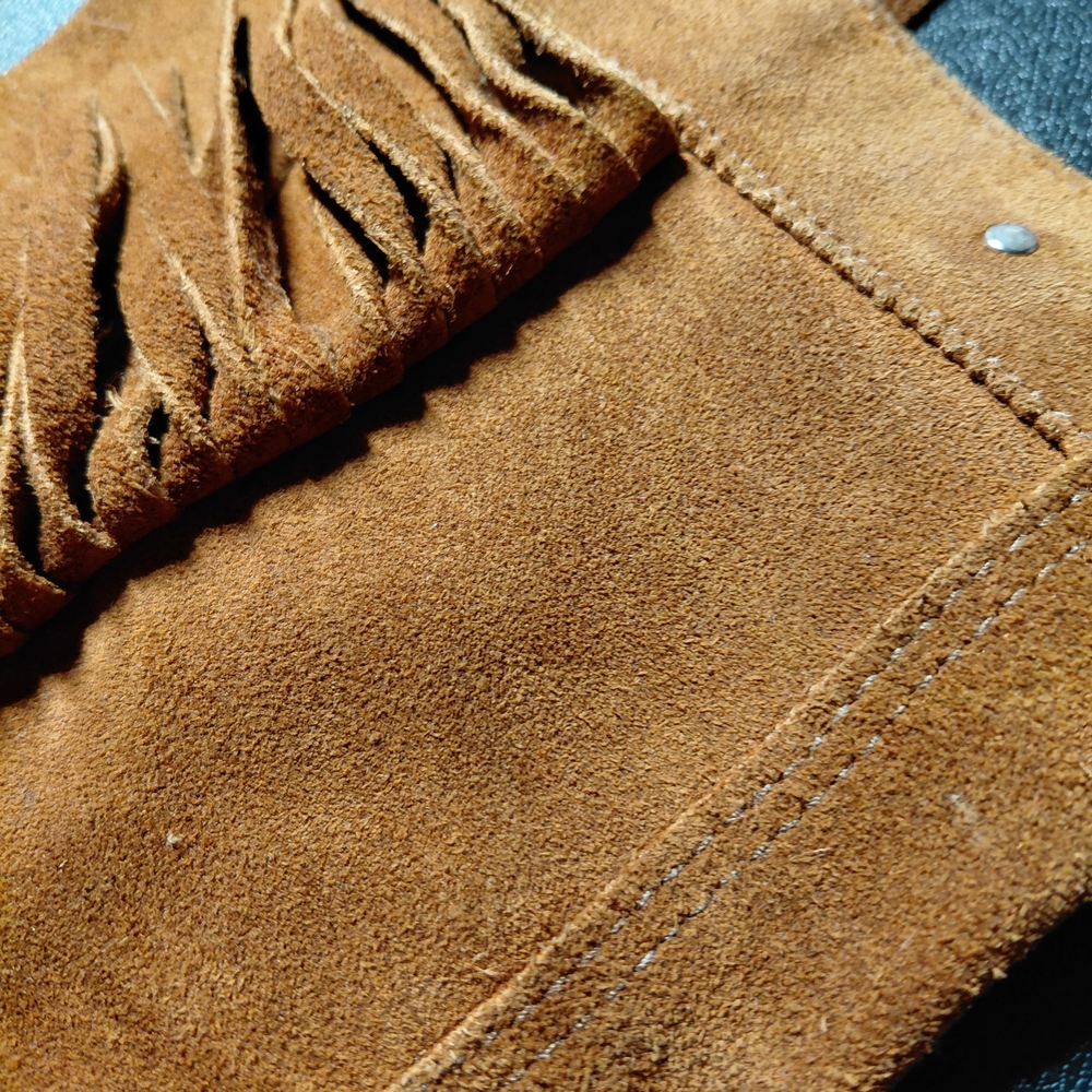 Vintage Minnetonka Brown Leather Stud And Fringe Detail Size Ladies 9 Preloved - Picture 6 of 16